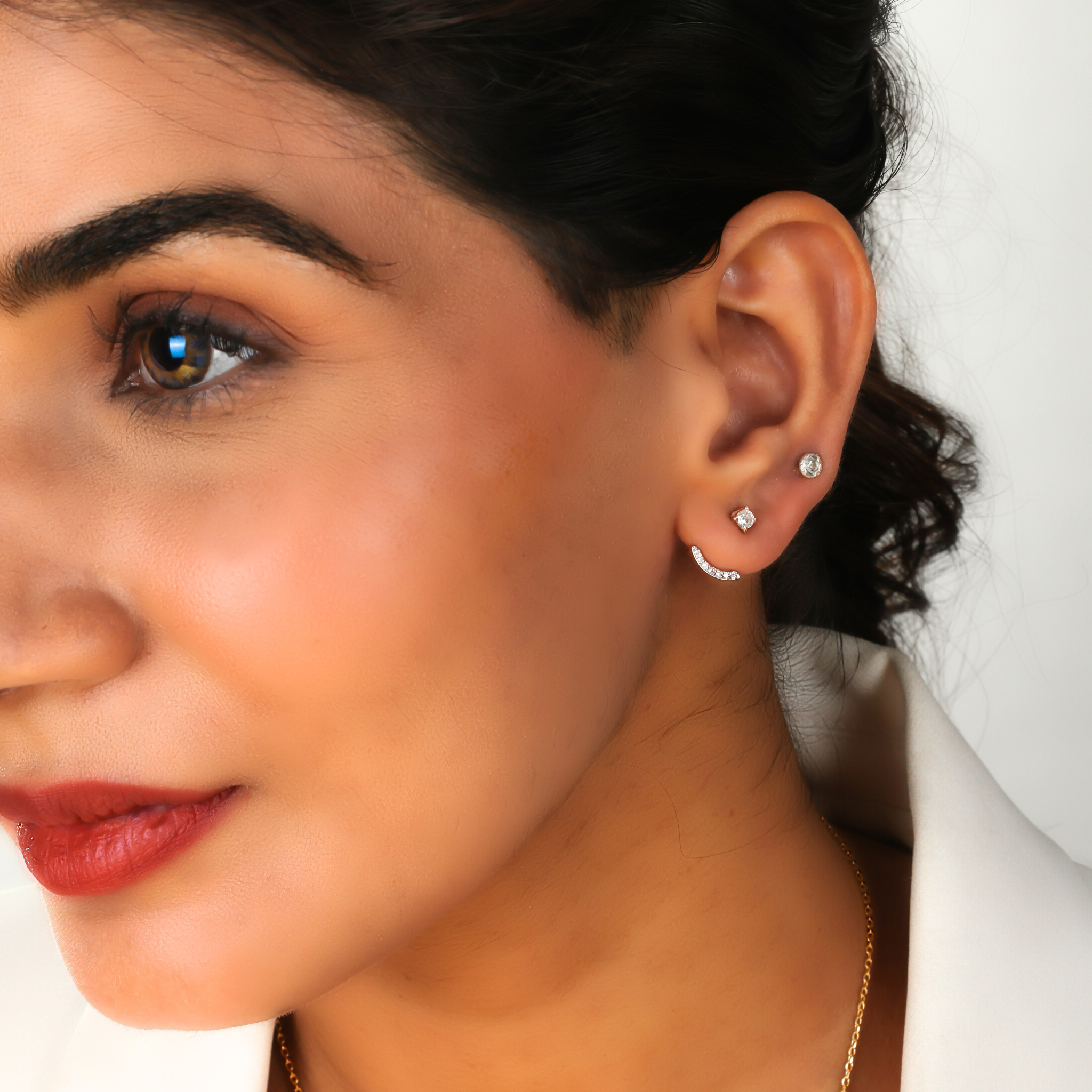 Trendy Party Wear Cuff Earrings For Womens, Hallmarked 925 Sterling Silver